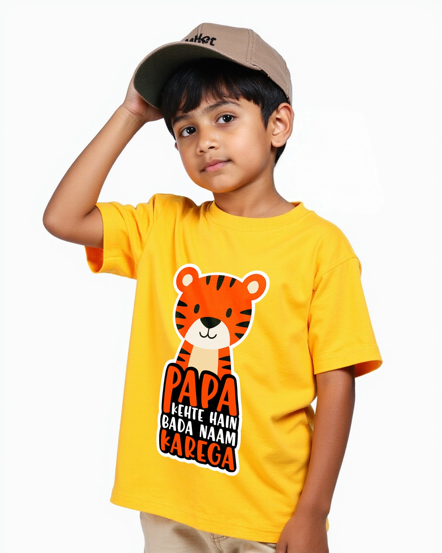 Kids Cotton T-Shirt for Boys “Papa Kehte Hain Bada Naam Karega”
