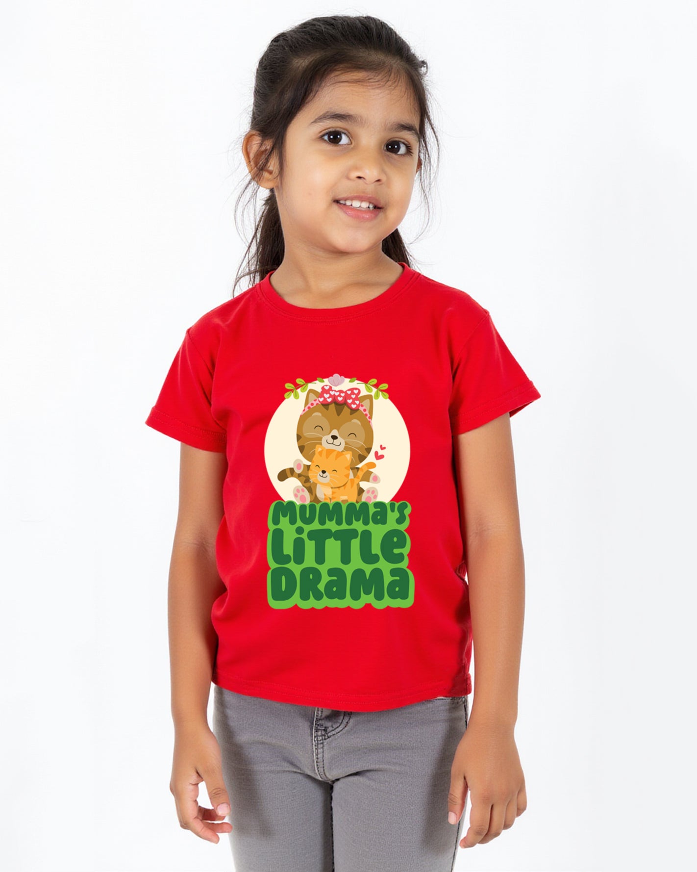 Kids Cotton T-Shirt for Girls “Mumma's Little Drama”
